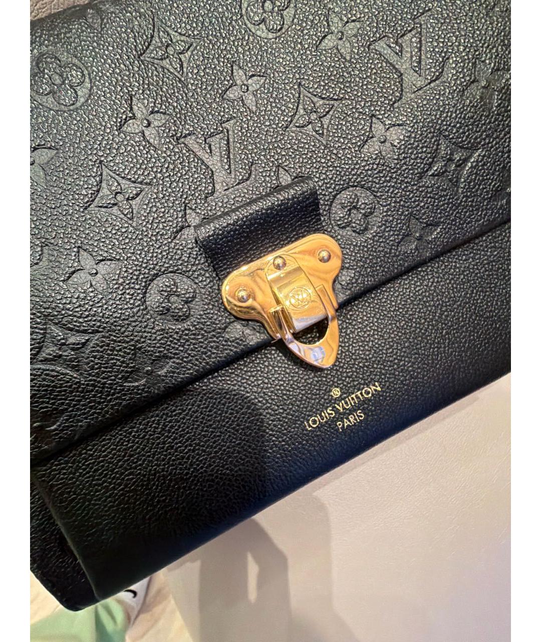 LOUIS VUITTON Черная кожаная сумка на плечо, фото 5