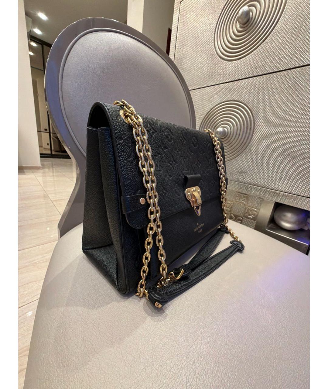 LOUIS VUITTON Черная кожаная сумка на плечо, фото 2