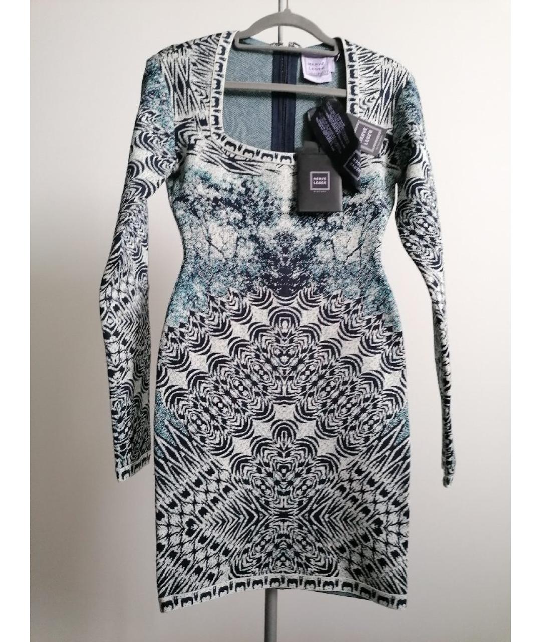 HERVE LEGER Мульти вискозное коктейльное платье, фото 3