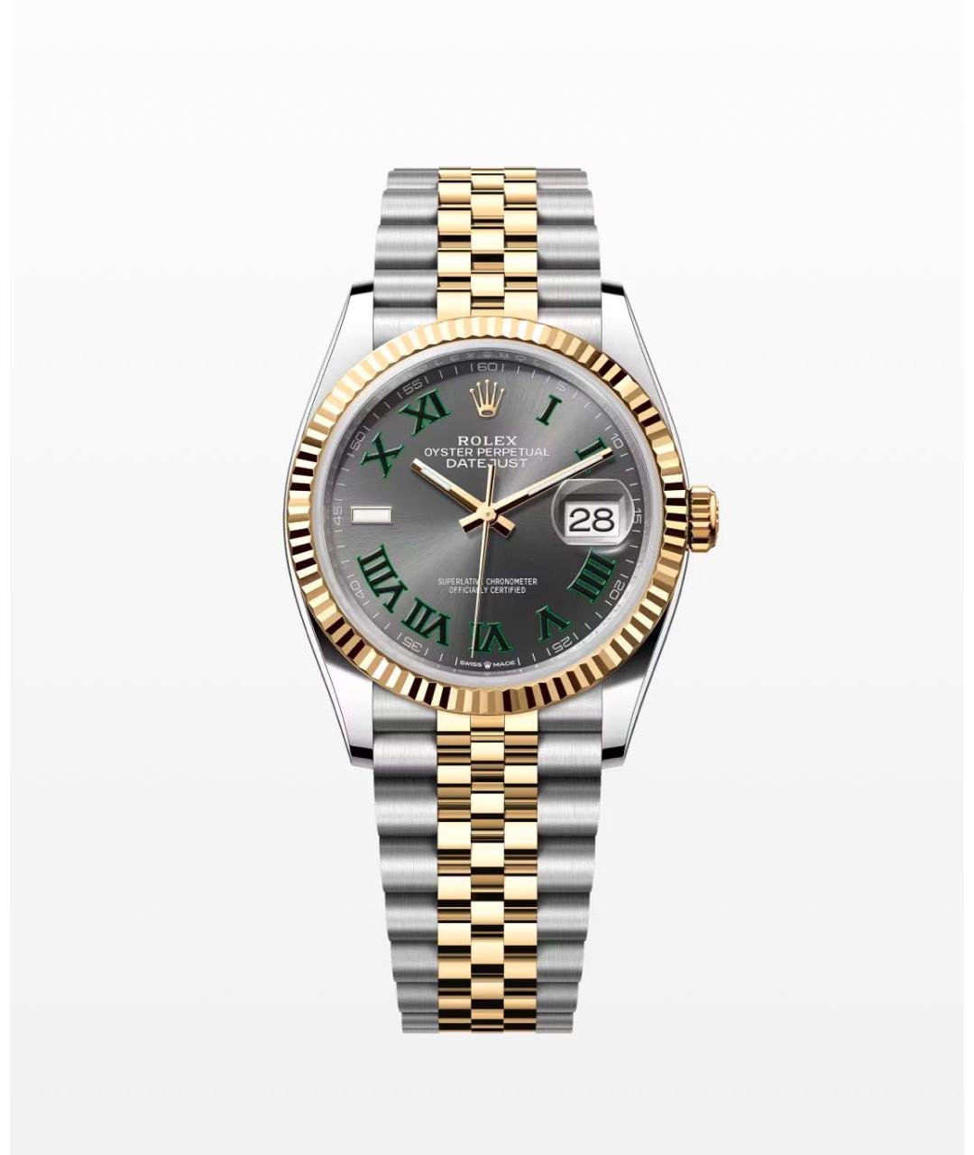 ROLEX Антрацитовые часы из желтого золота, фото 3