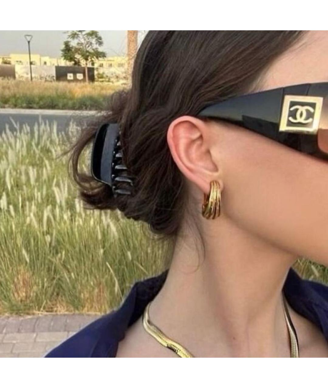 CHANEL Коричневые пластиковые солнцезащитные очки, фото 5