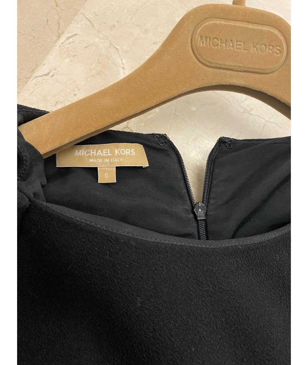 MICHAEL KORS Черное шерстяное коктейльное платье, фото 3