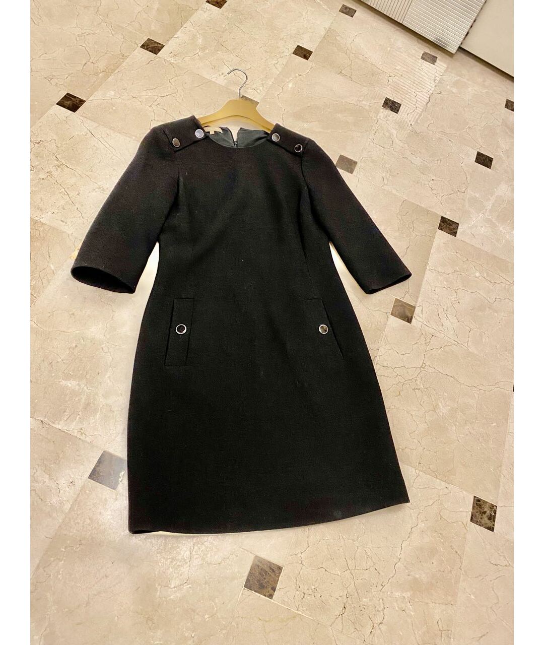 MICHAEL KORS Черное шерстяное коктейльное платье, фото 9