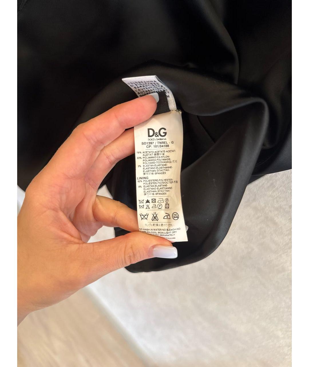 DOLCE&GABBANA Черное ацетатное повседневное платье, фото 6