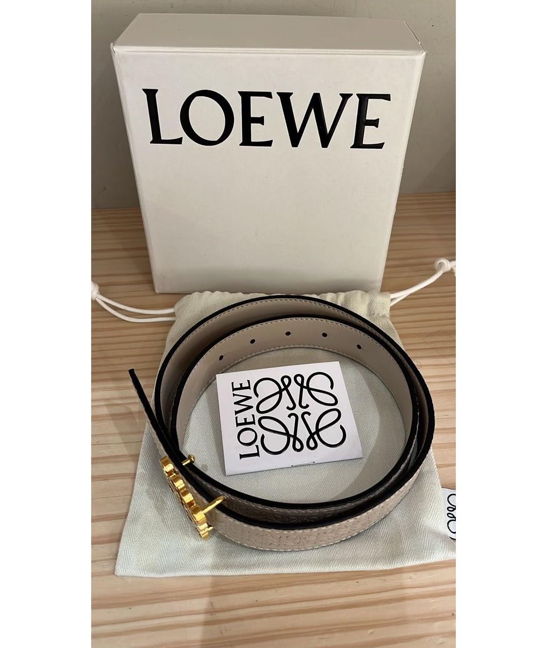 LOEWE Бежевый кожаный ремень, фото 4