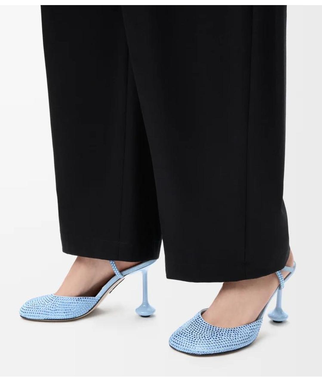 LOEWE Голубые бархатные босоножки, фото 2