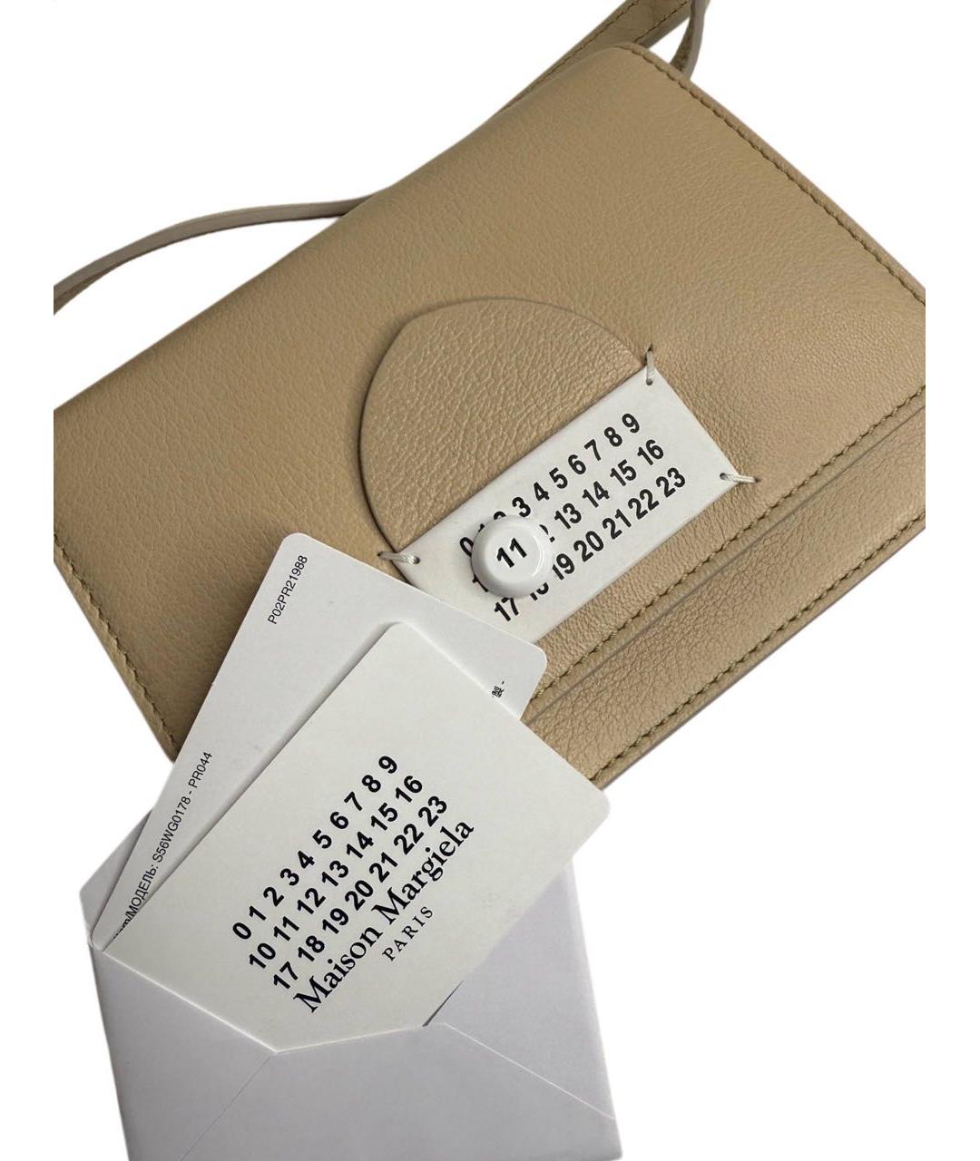 MAISON MARGIELA Бежевая кожаная сумка через плечо, фото 2