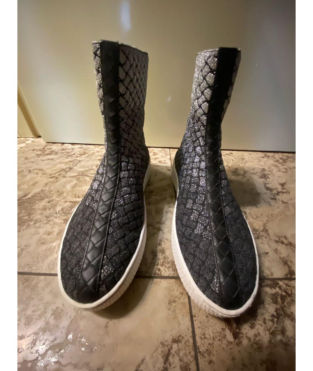 BOTTEGA VENETA Антрацитовые кожаные ботинки, фото 2