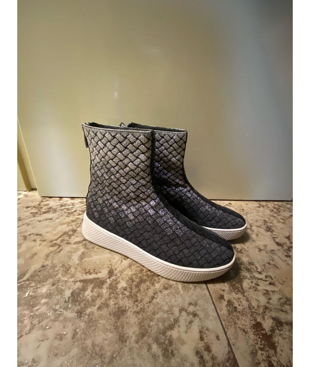 BOTTEGA VENETA Антрацитовые кожаные ботинки, фото 5