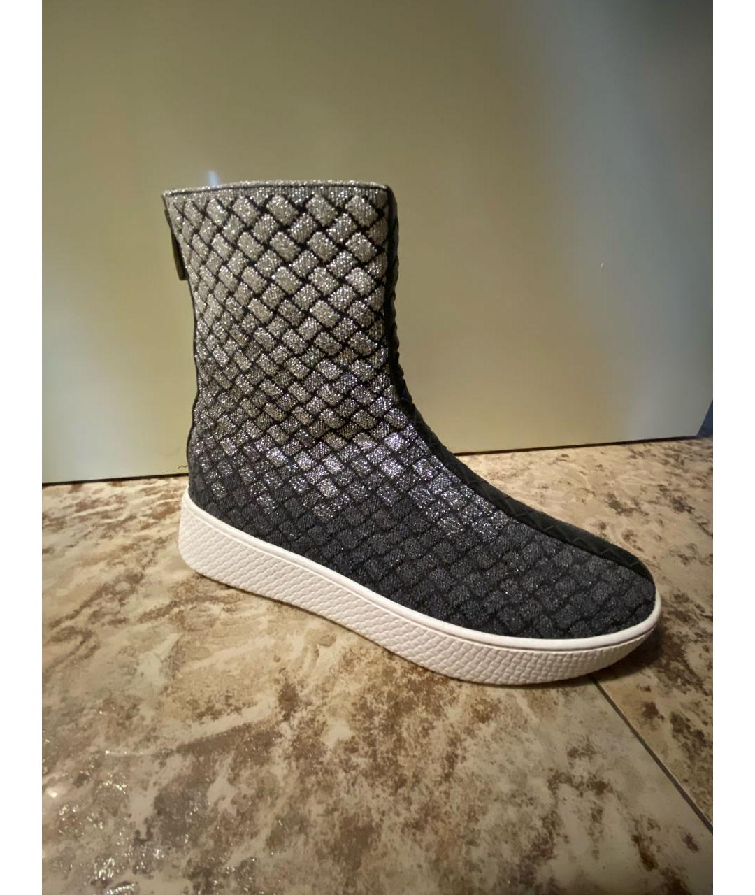 BOTTEGA VENETA Антрацитовые кожаные ботинки, фото 6