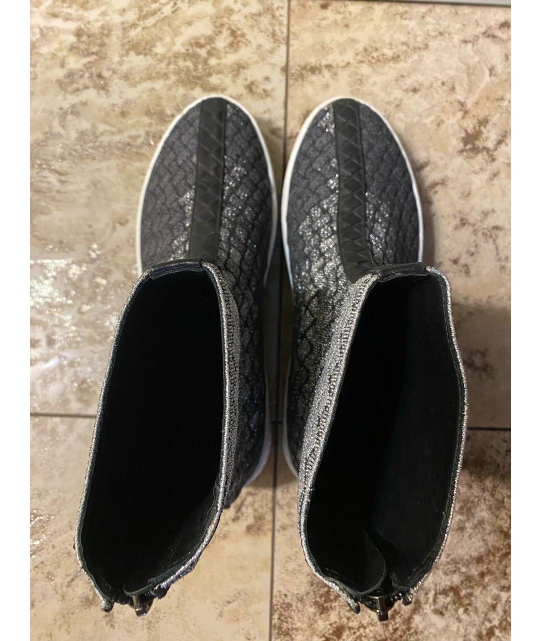 BOTTEGA VENETA Антрацитовые кожаные ботинки, фото 3