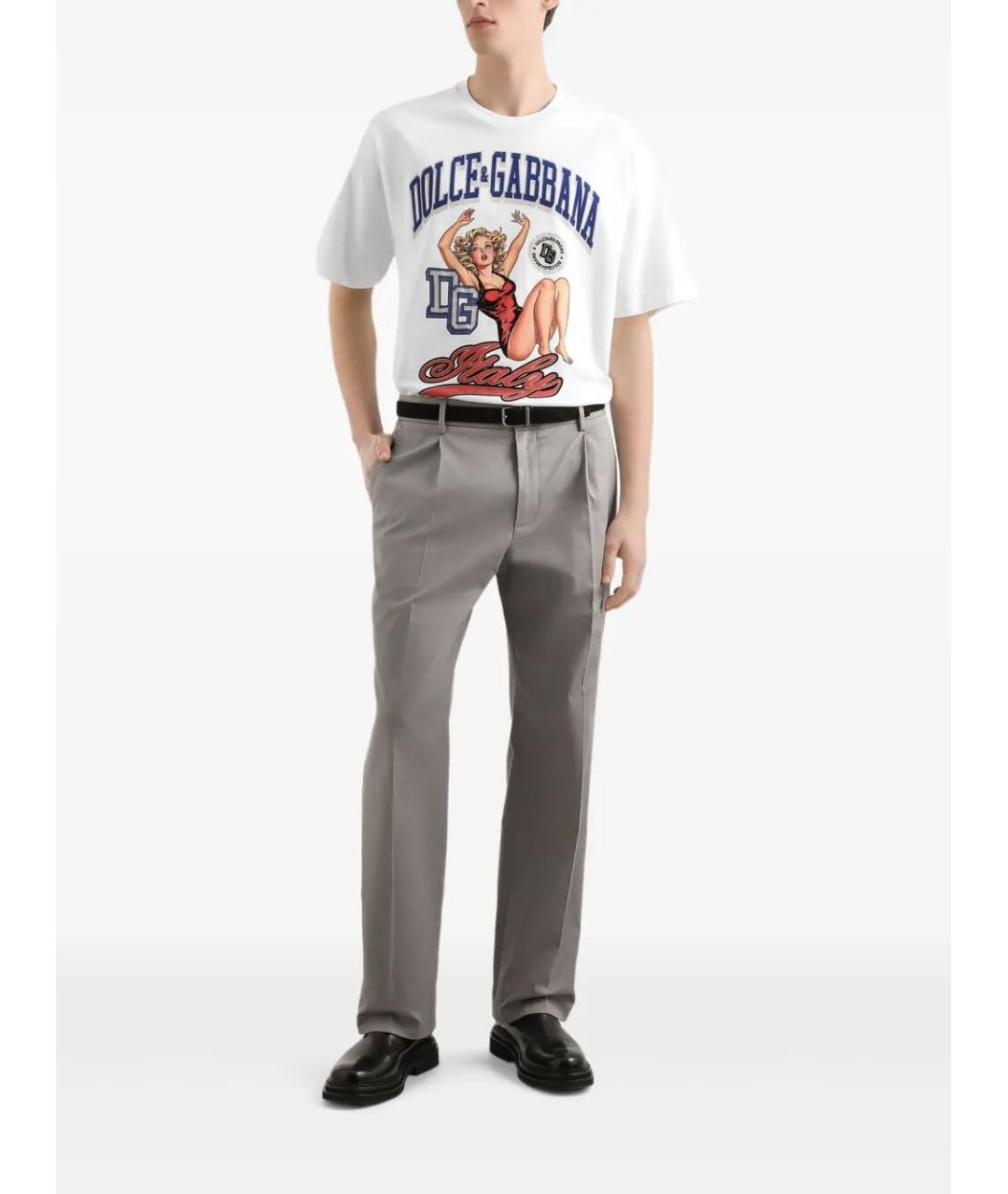DOLCE&GABBANA Белая хлопковая футболка, фото 3