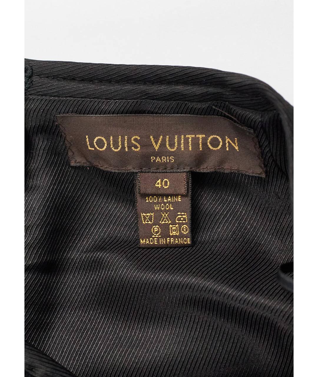 LOUIS VUITTON Черная шерстяная юбка миди, фото 3