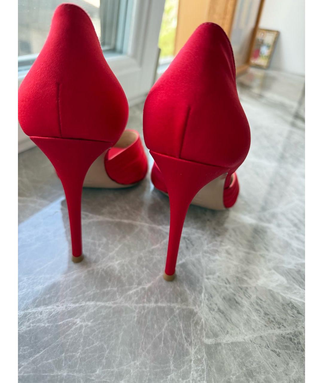 GIANVITO ROSSI Красные текстильные босоножки, фото 3