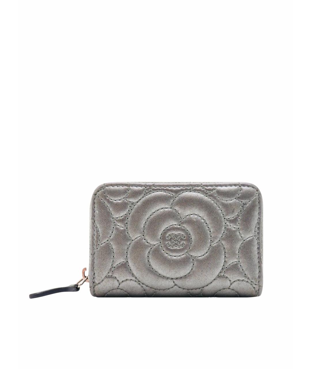 CHANEL Серебрянный кожаный кошелек, фото 1