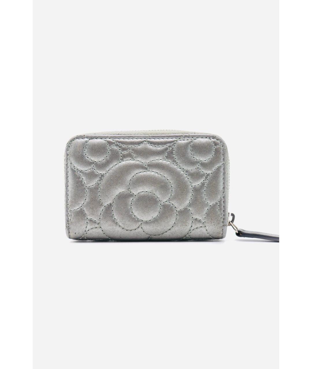 CHANEL Серебрянный кожаный кошелек, фото 3
