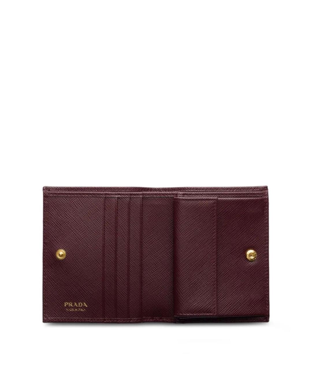 PRADA Бордовый кожаный кошелек, фото 2