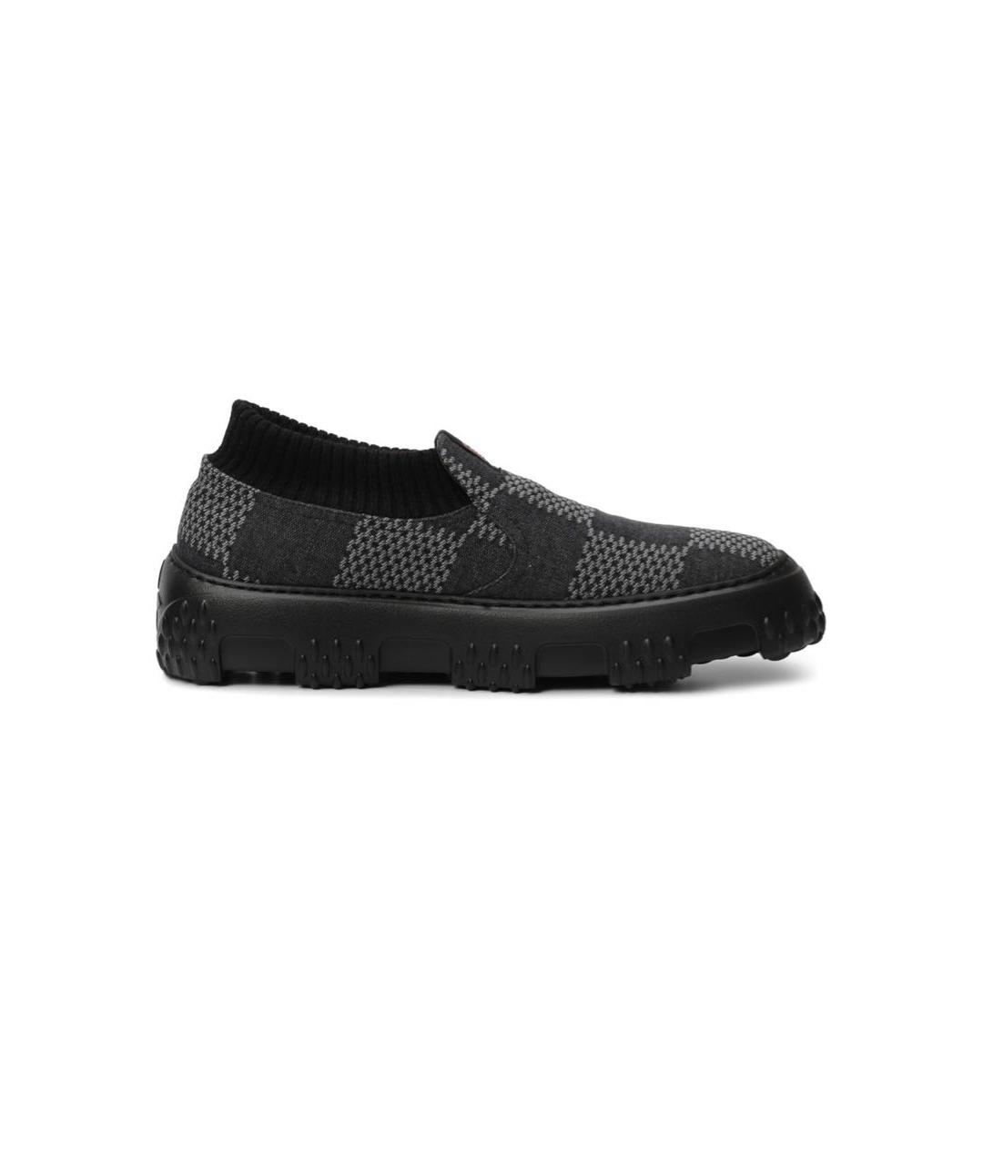 LOUIS VUITTON Антрацитовые синтетические мокасины, фото 1