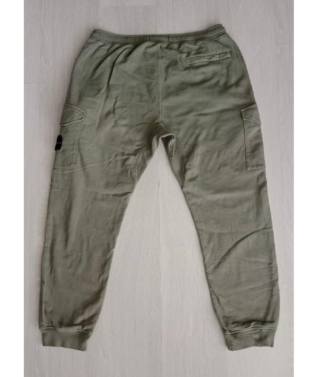 STONE ISLAND Хаки хлопковые повседневные брюки, фото 2