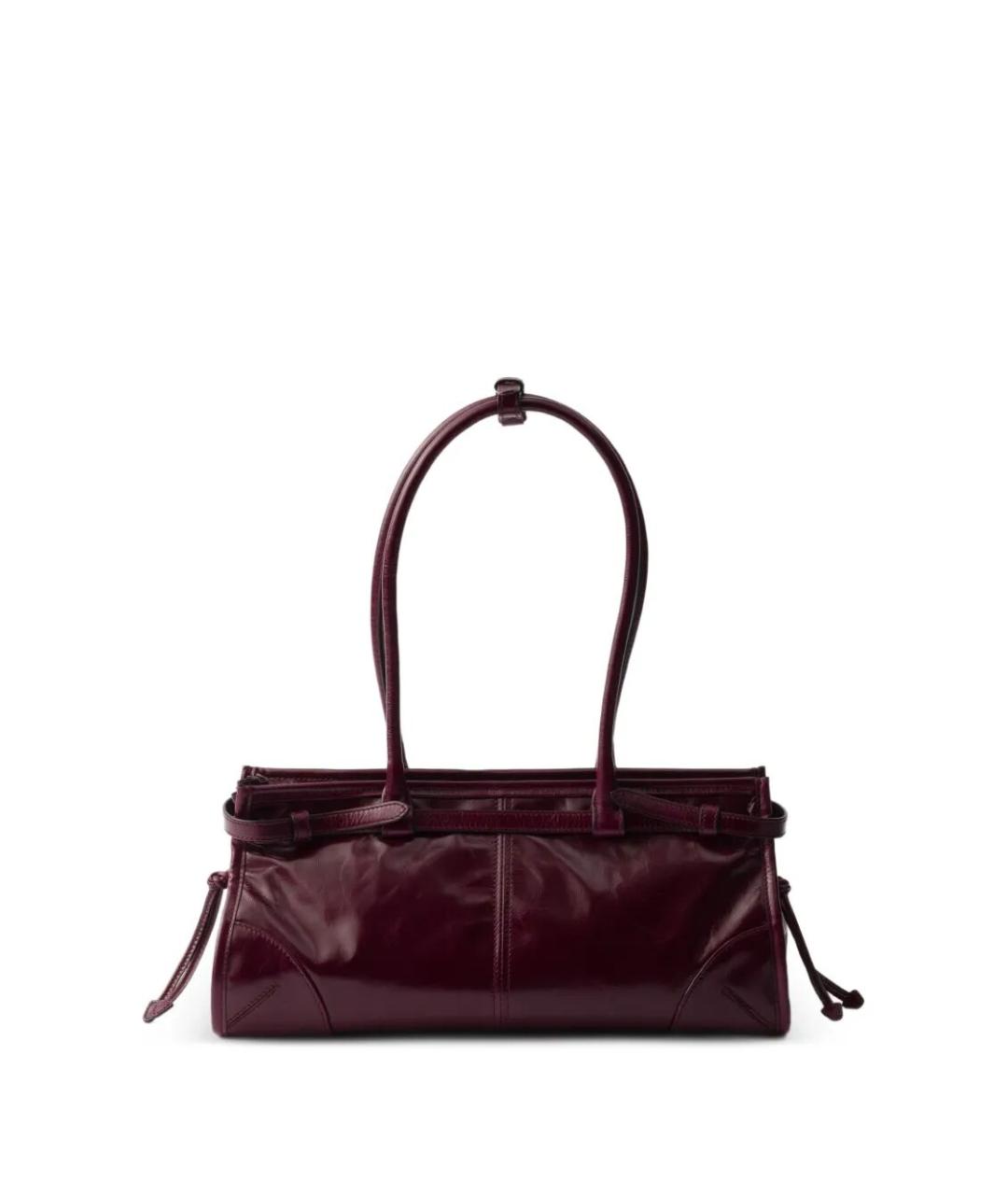 PRADA Бордовая кожаная сумка тоут, фото 3
