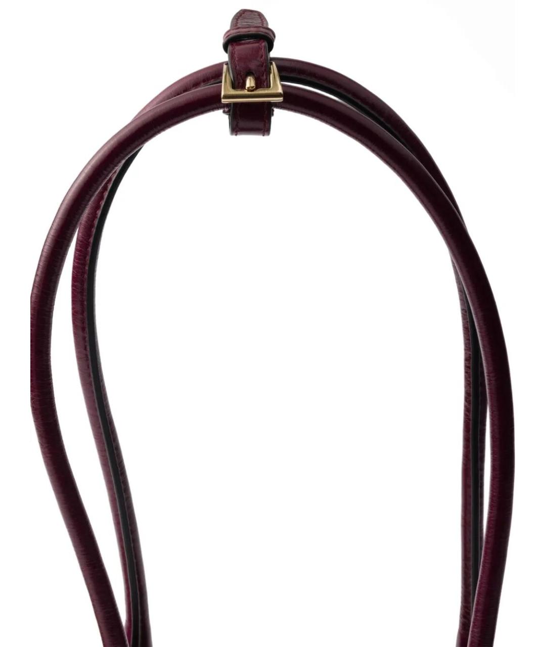 PRADA Бордовая кожаная сумка тоут, фото 4