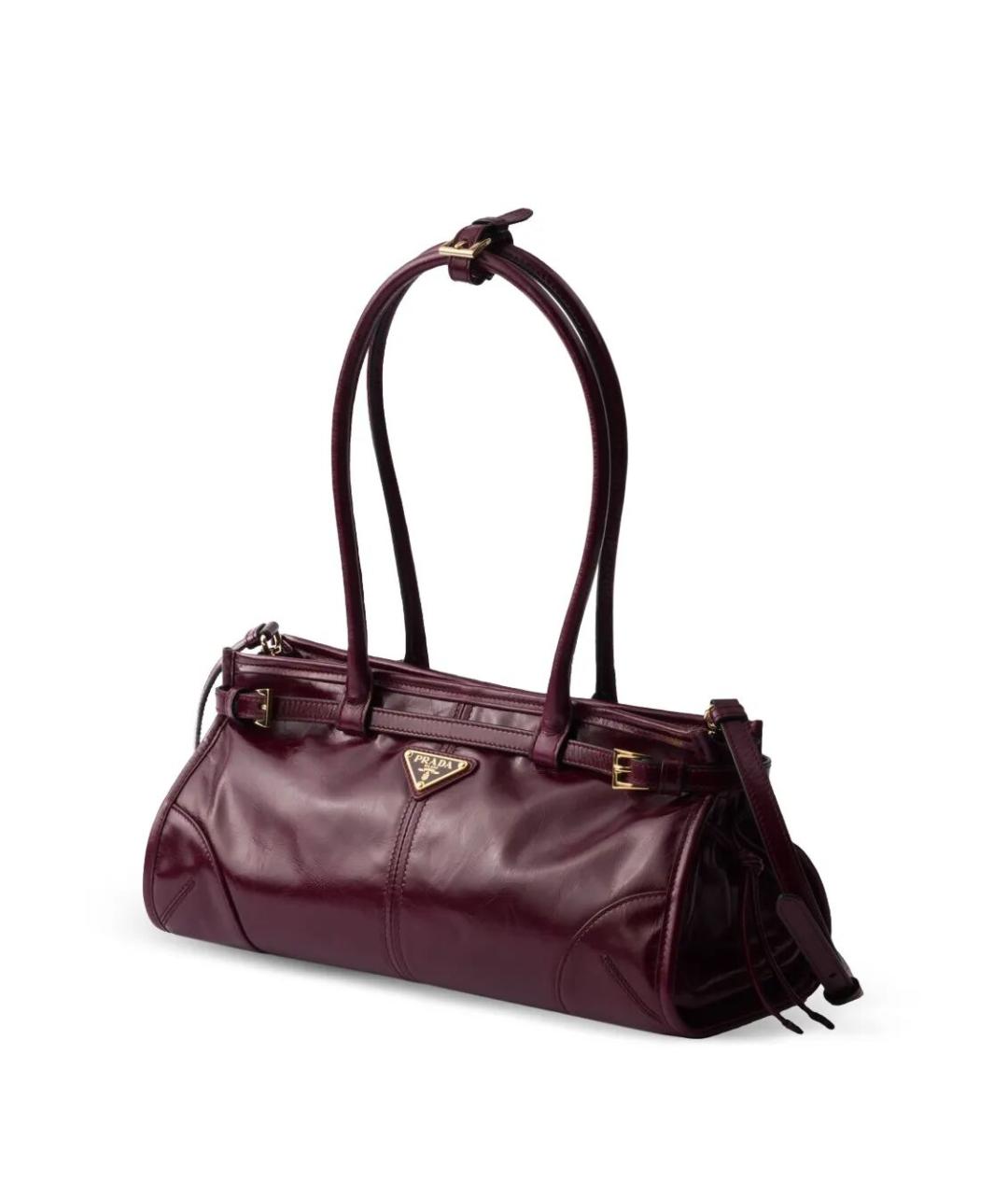 PRADA Бордовая кожаная сумка тоут, фото 2