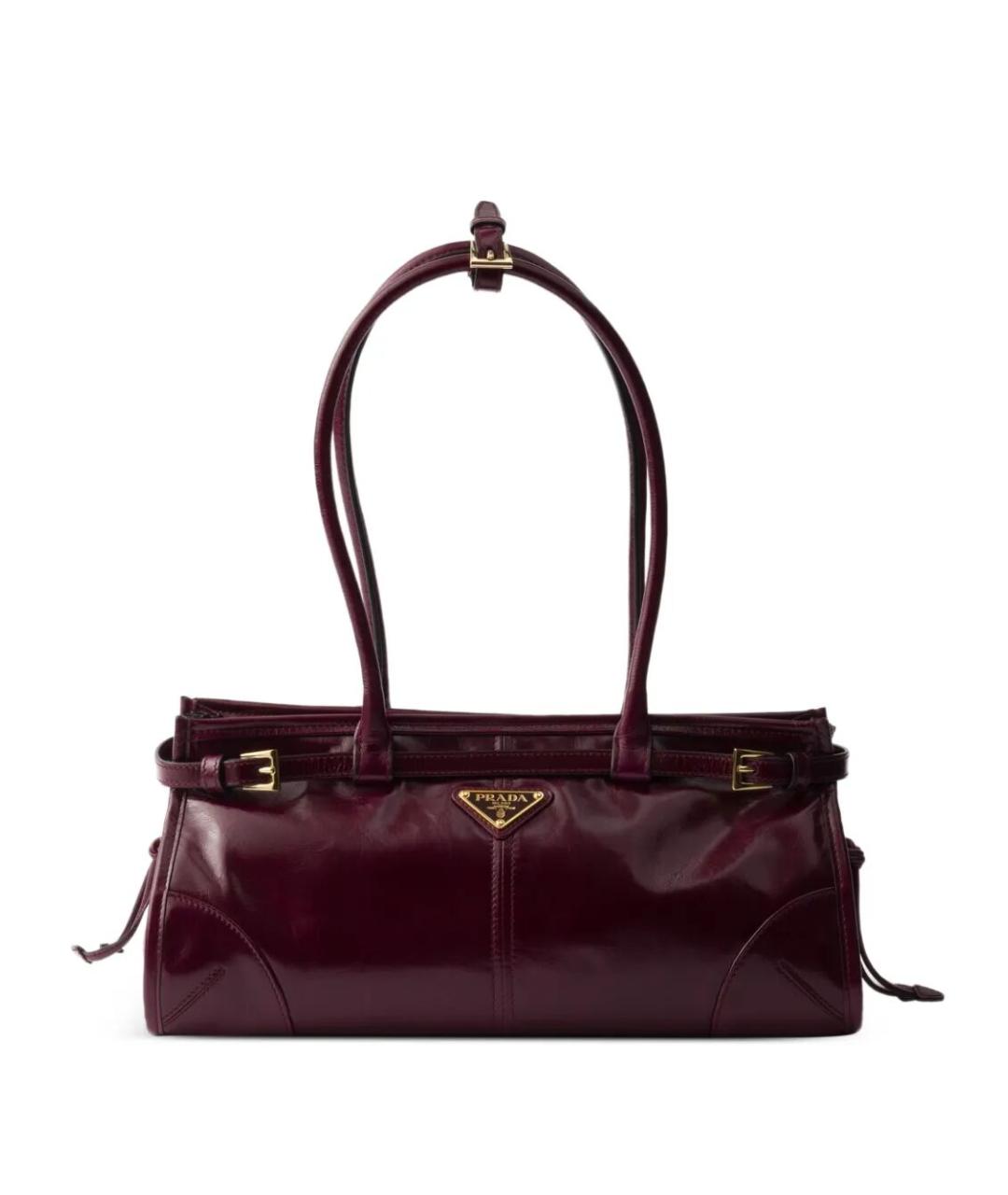 PRADA Бордовая кожаная сумка тоут, фото 1
