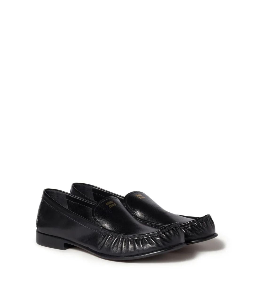 MIU MIU Черные кожаные лоферы, фото 2