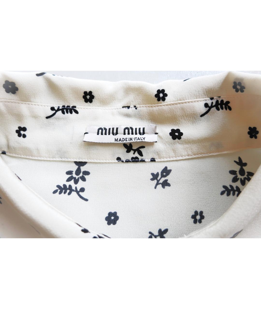 MIU MIU Бежевая шелковая блузы, фото 4