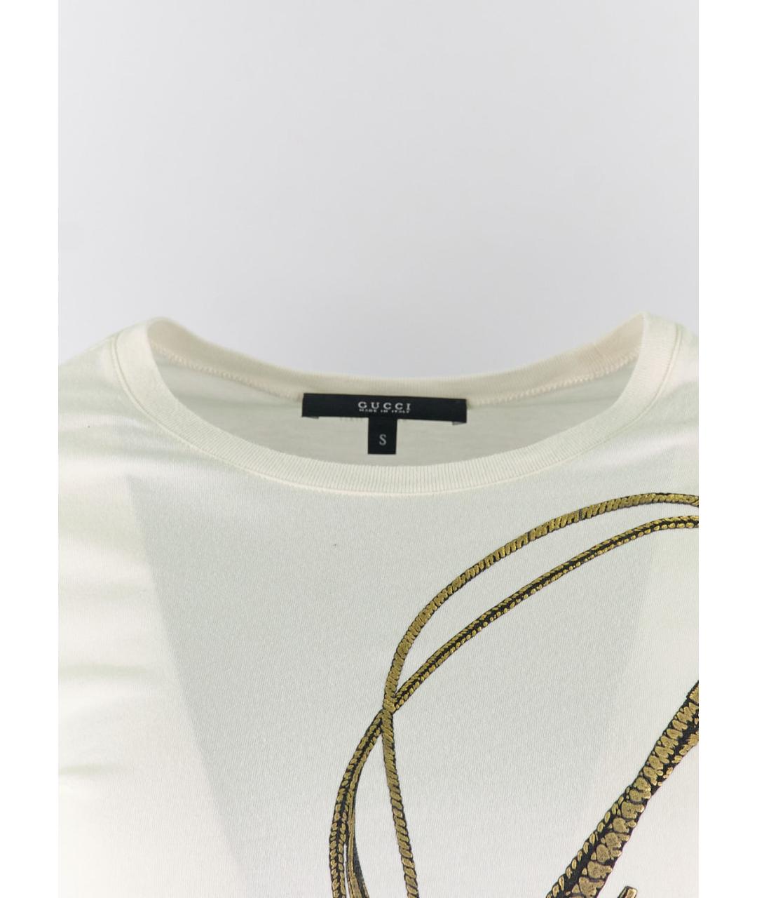 GUCCI Белая хлопковая футболка, фото 4