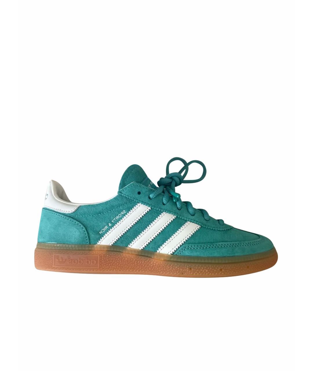 ADIDAS Бирюзовые замшевые кеды, фото 1
