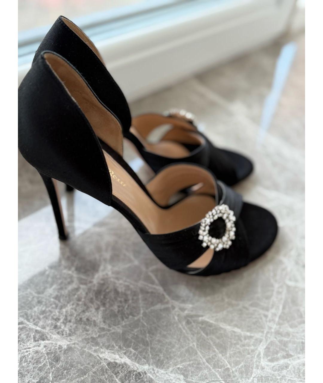 GIANVITO ROSSI Черные текстильные босоножки, фото 3
