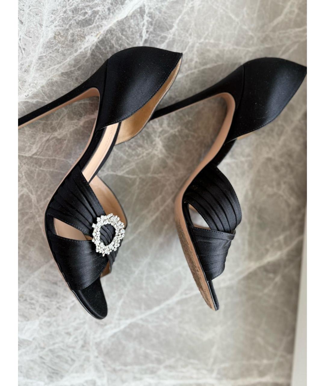 GIANVITO ROSSI Черные текстильные босоножки, фото 9