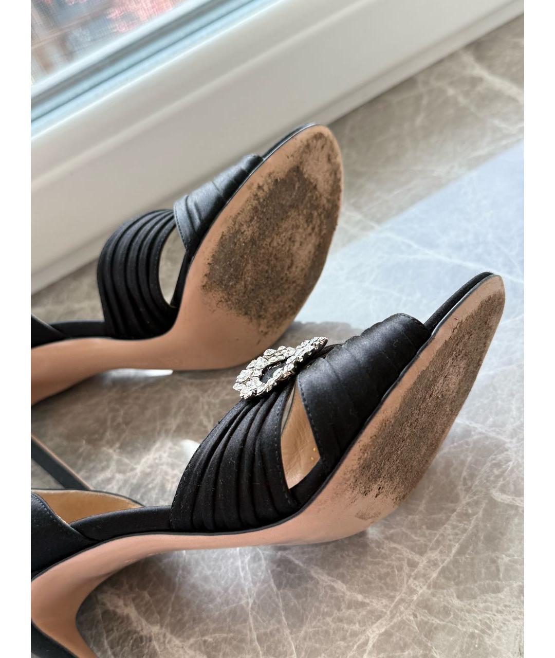 GIANVITO ROSSI Черные текстильные босоножки, фото 5