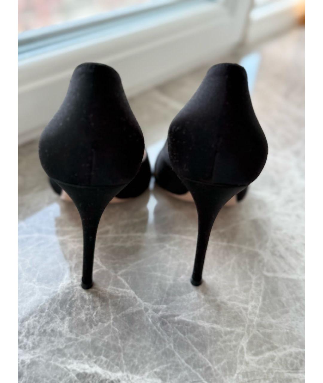 GIANVITO ROSSI Черные текстильные босоножки, фото 4