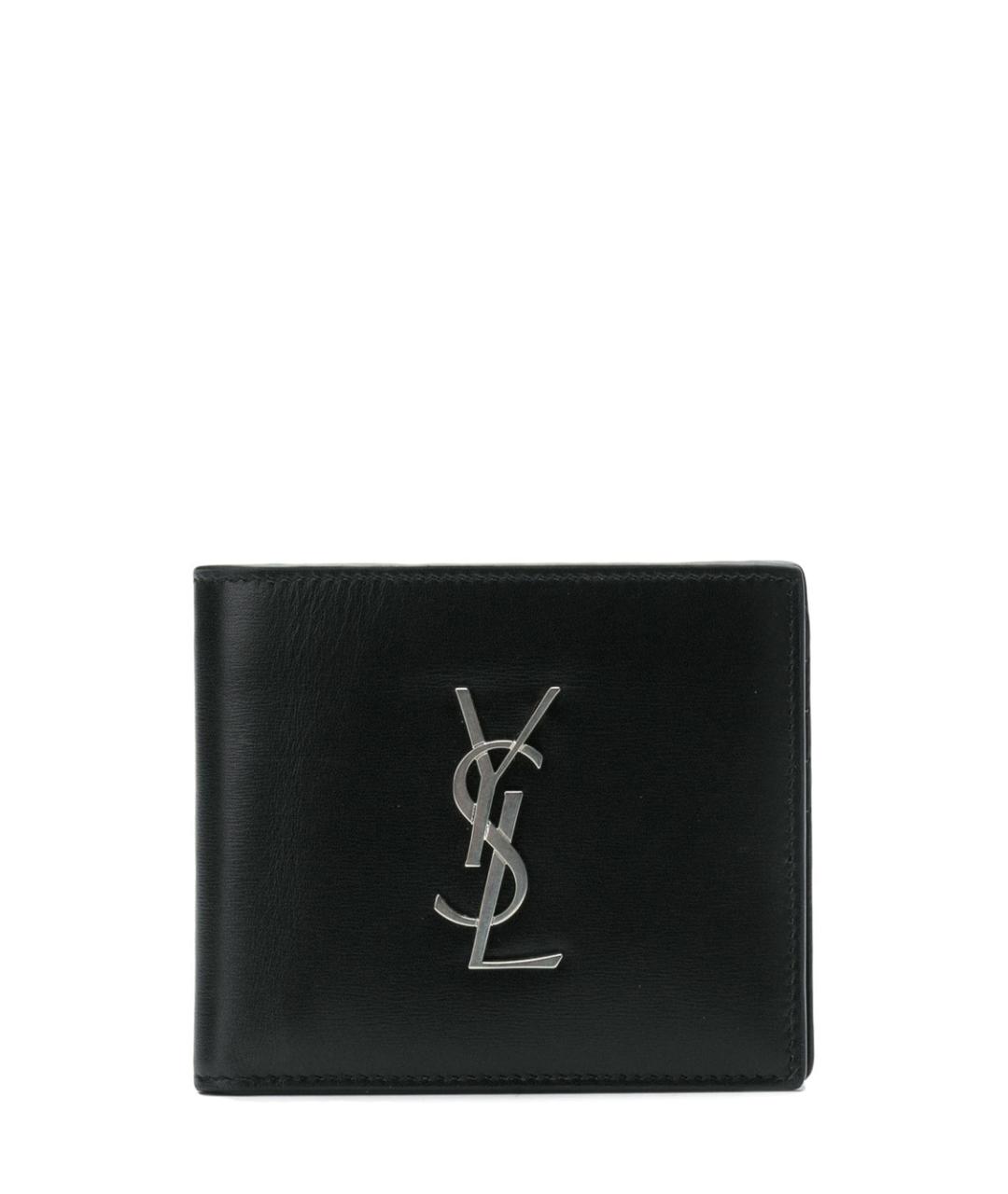 SAINT LAURENT Черный кожаный кошелек, фото 1