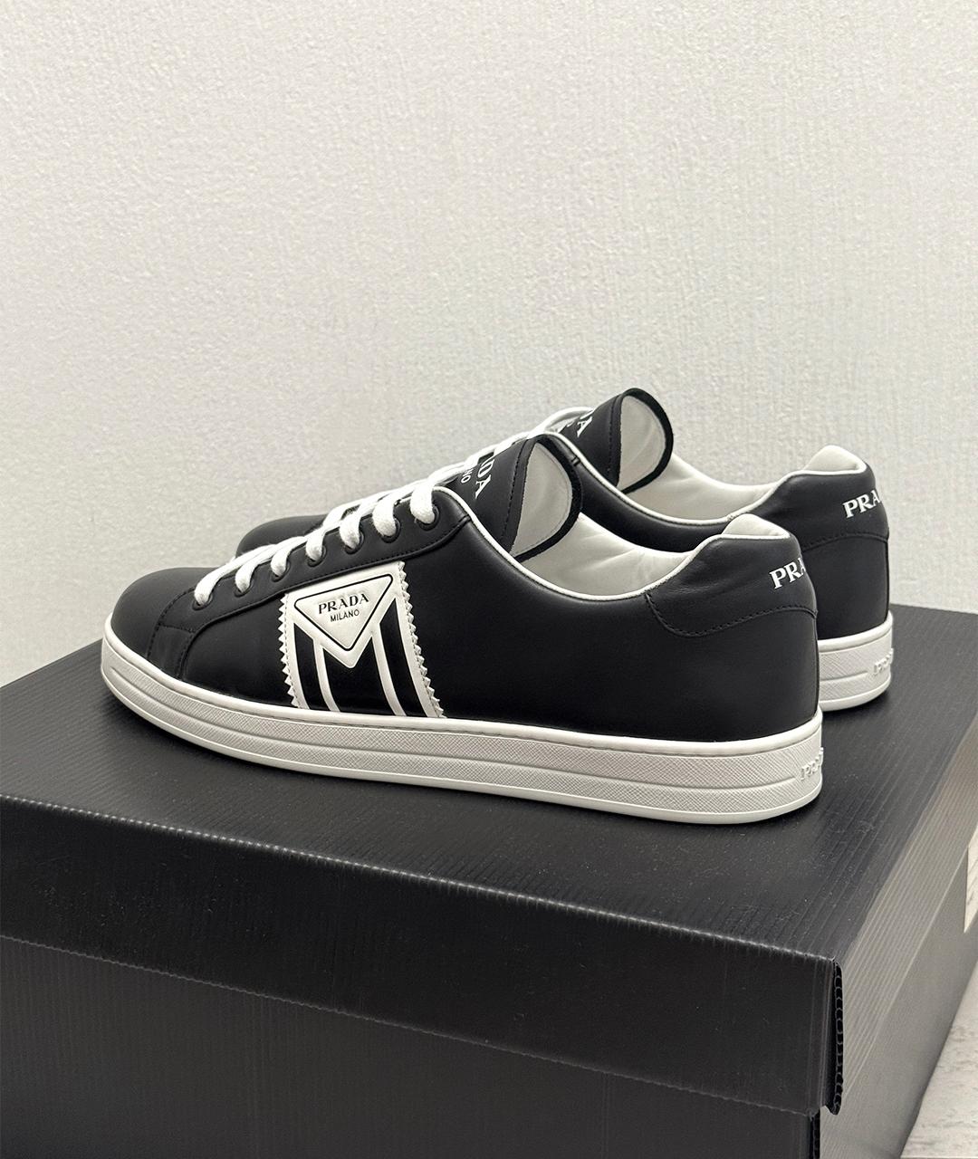 PRADA Черные кожаные кеды, фото 6