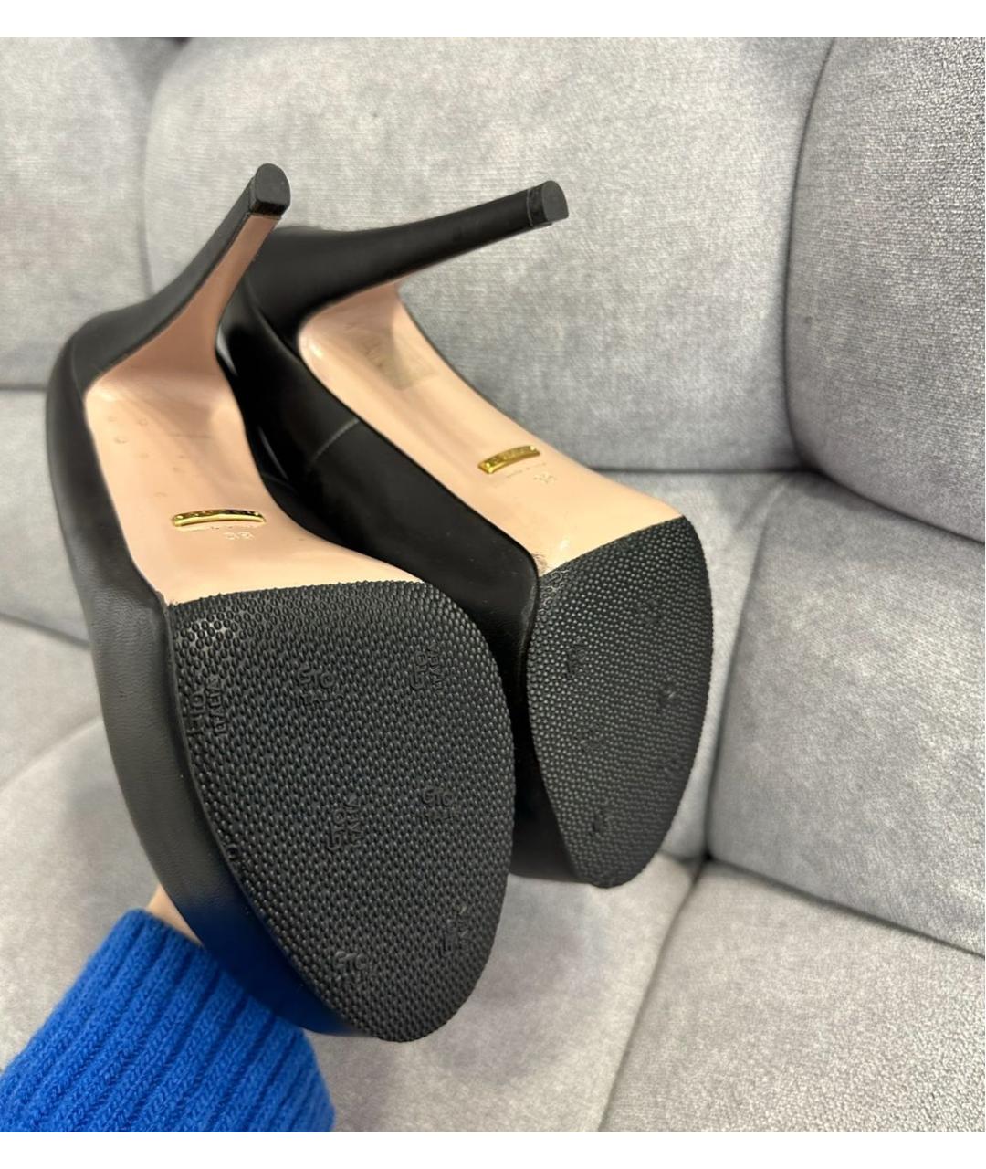 GUCCI Черные кожаные туфли, фото 5