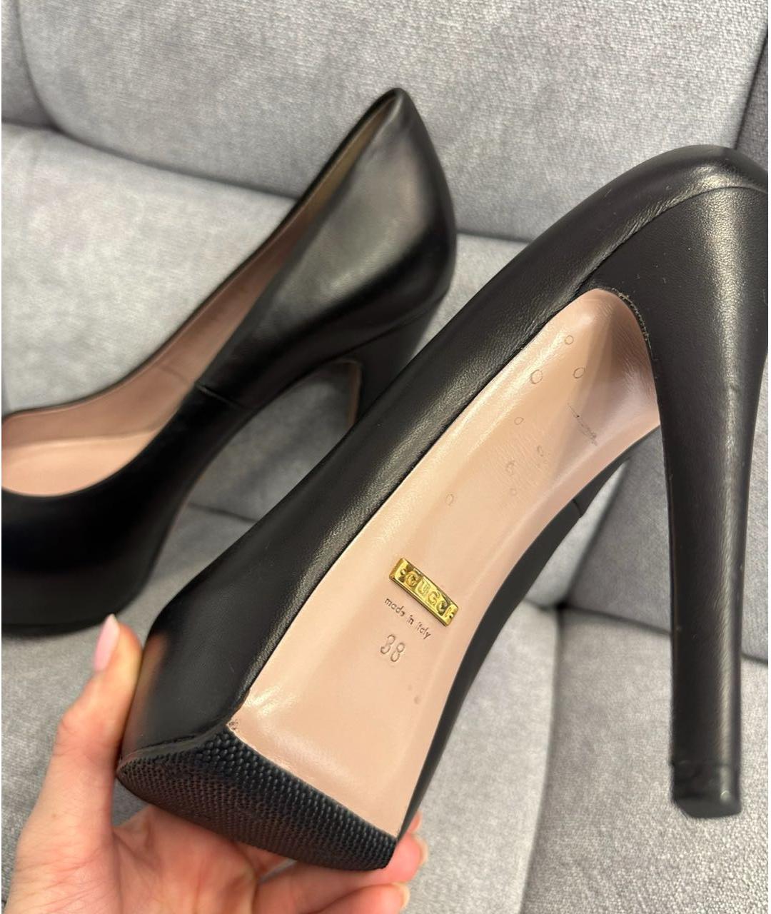 GUCCI Черные кожаные туфли, фото 3