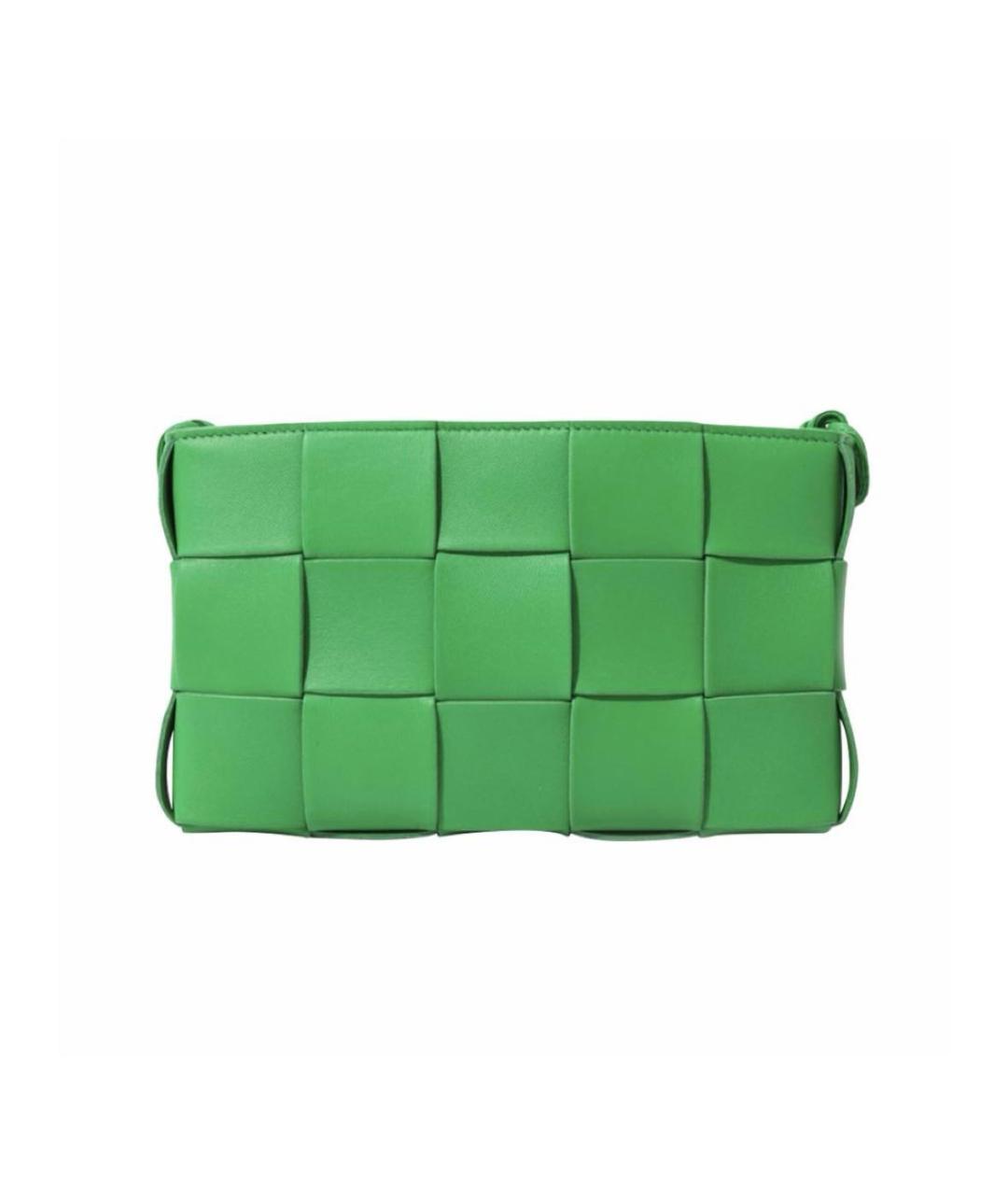 BOTTEGA VENETA Зеленая кожаная сумка с короткими ручками, фото 5