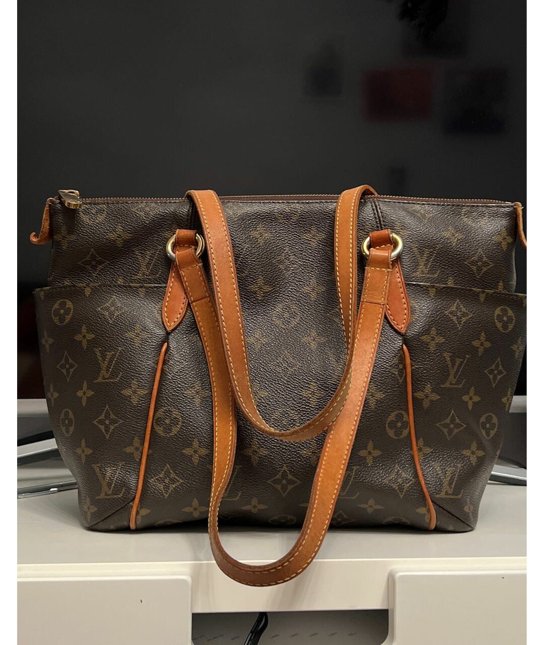 LOUIS VUITTON PRE-OWNED Коричневая кожаная сумка тоут, фото 5