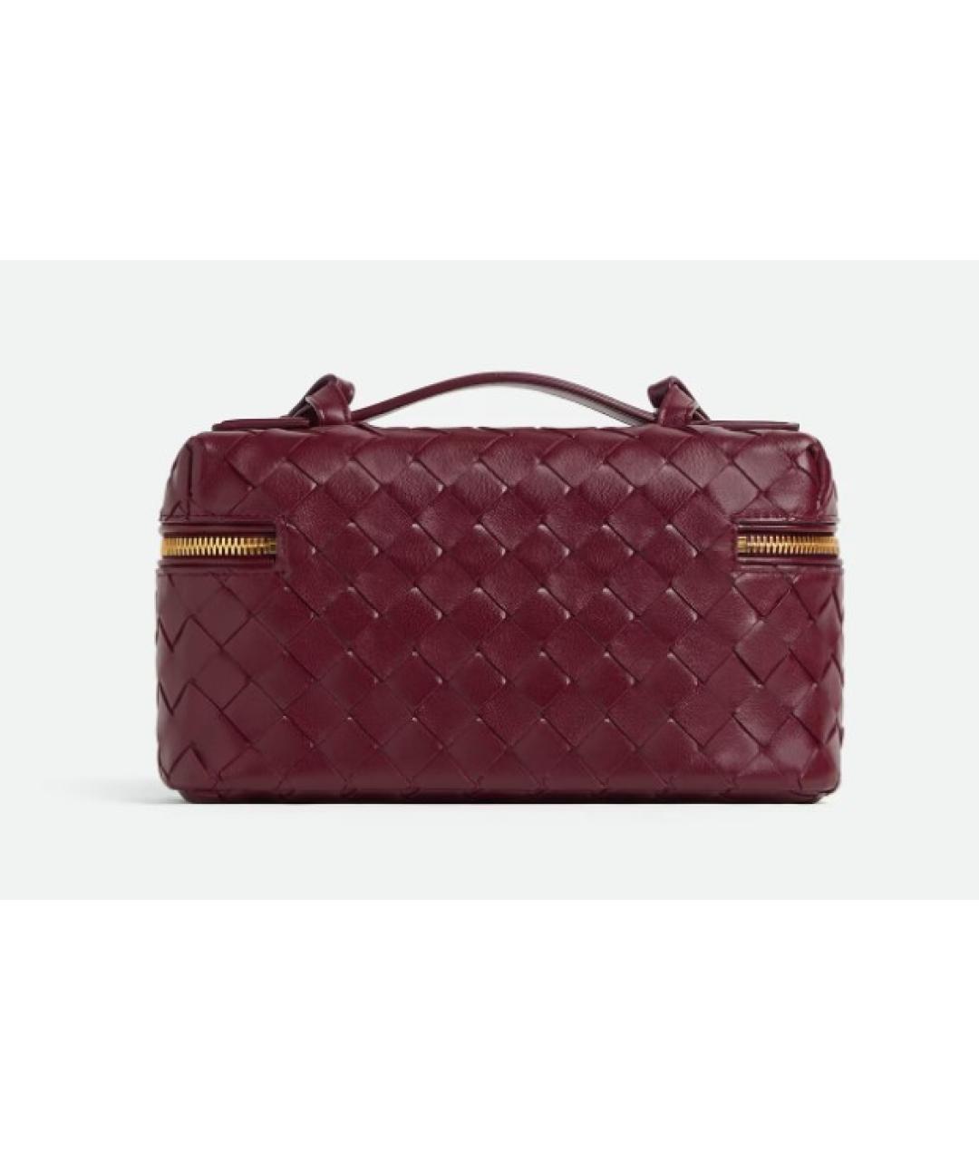 BOTTEGA VENETA Бордовая кожаная сумка с короткими ручками, фото 5