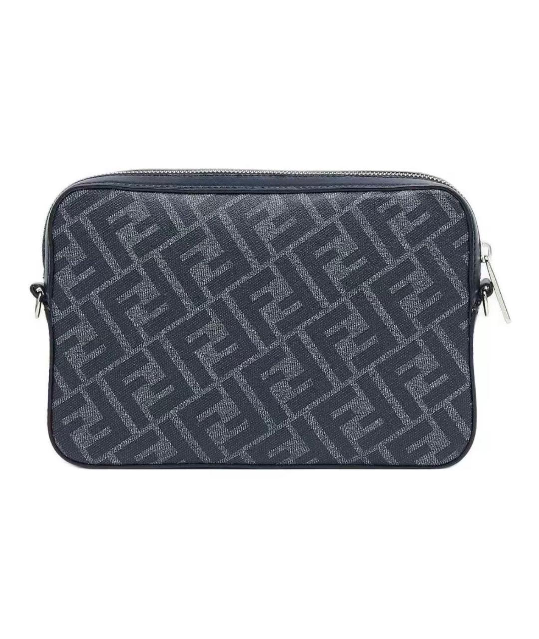 FENDI Темно-синяя кожаная сумка на плечо, фото 3
