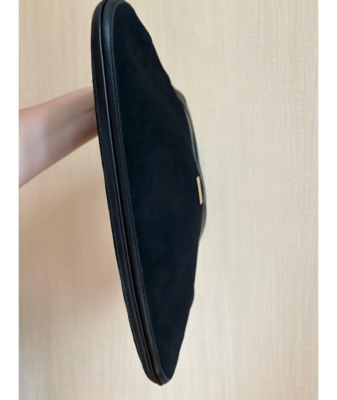GUCCI Черная замшевая сумка с короткими ручками, фото 5