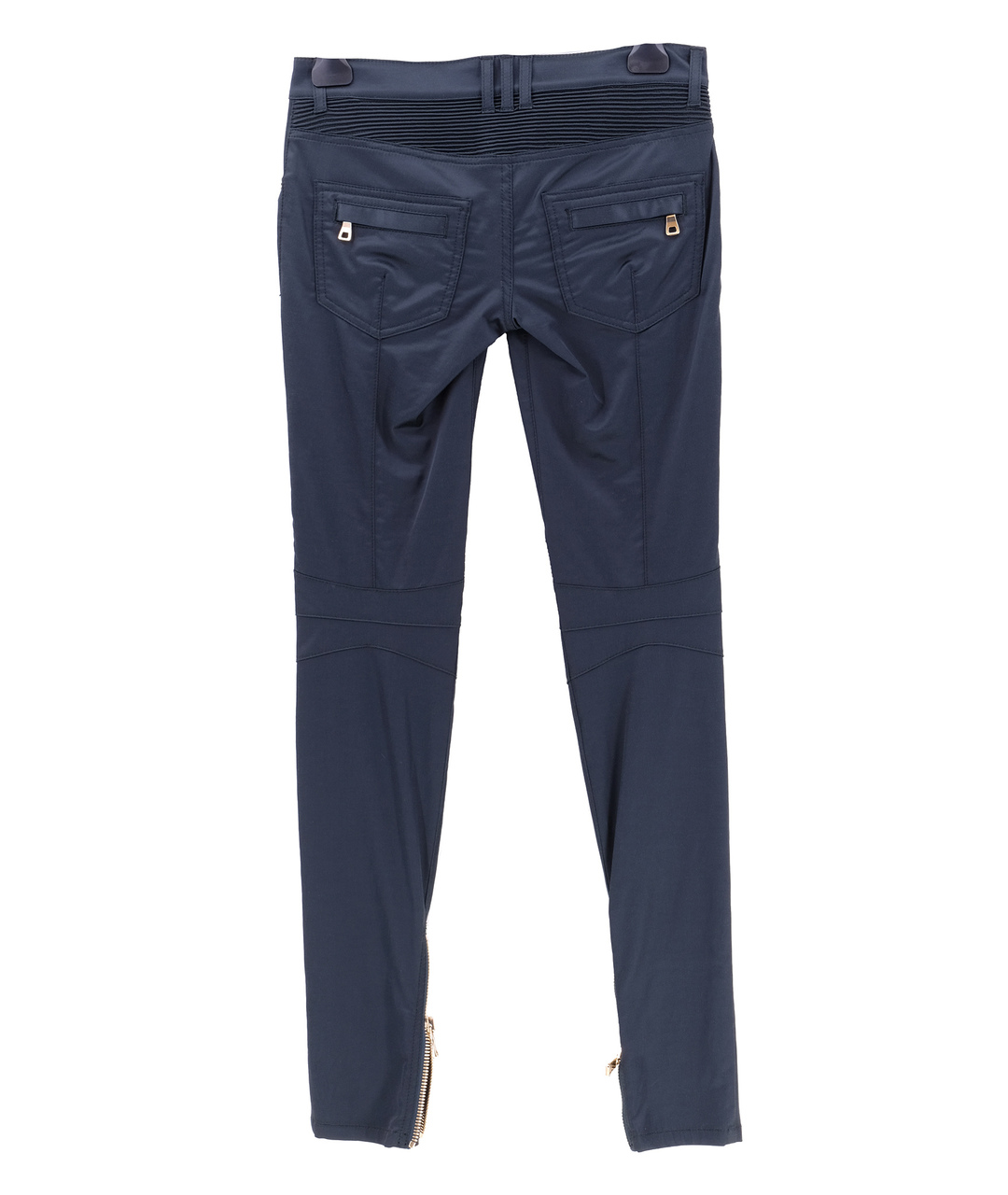 BALMAIN Темно-синие хлопковые брюки узкие, фото 2