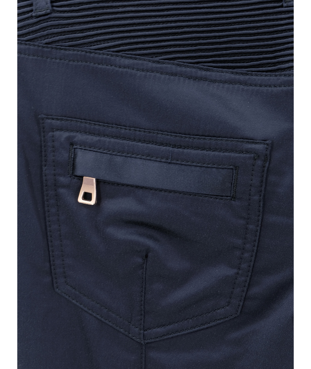 BALMAIN Темно-синие хлопковые брюки узкие, фото 3