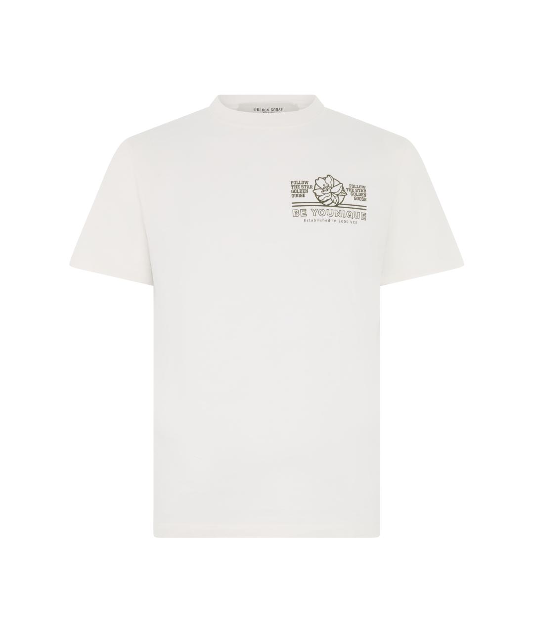 GOLDEN GOOSE DELUXE BRAND Белая хлопковая футболка, фото 1