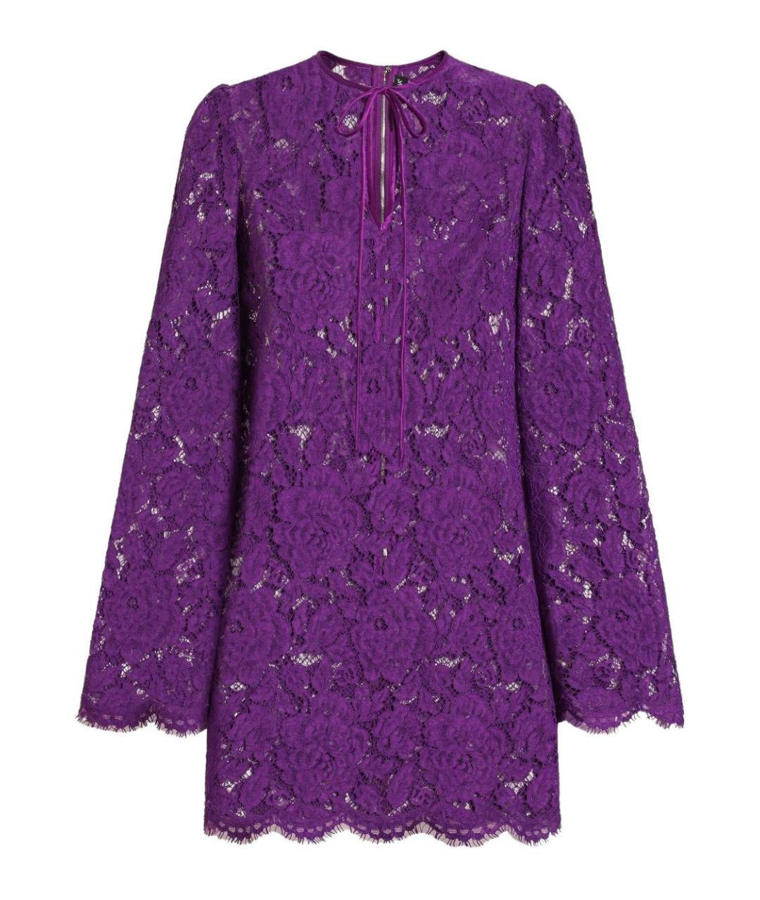 DOLCE&GABBANA Фиолетовое хлопковое повседневное платье, фото 1