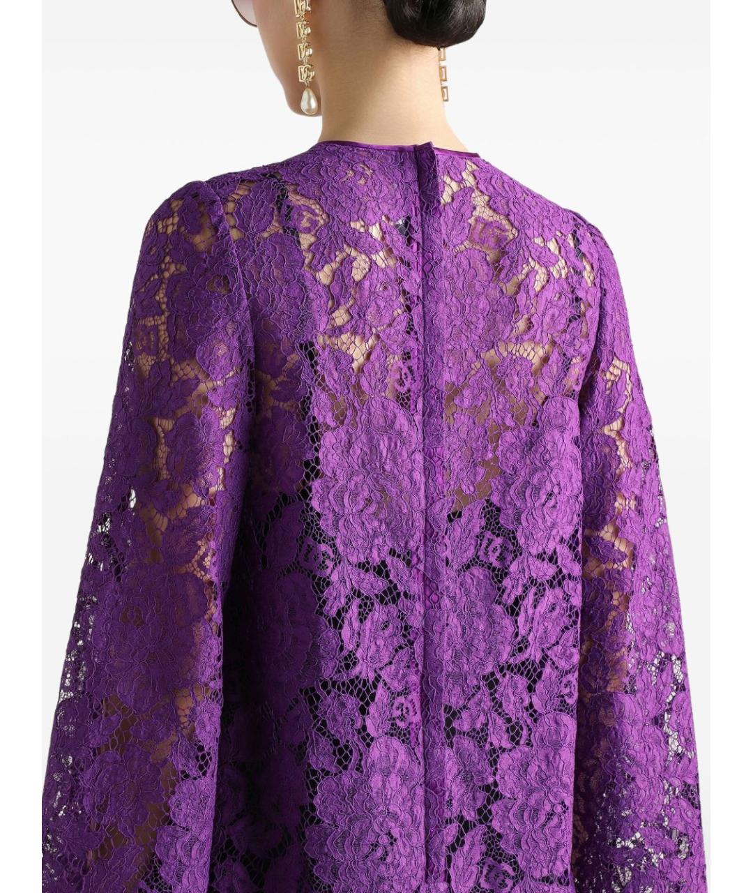 DOLCE&GABBANA Фиолетовое хлопковое повседневное платье, фото 2