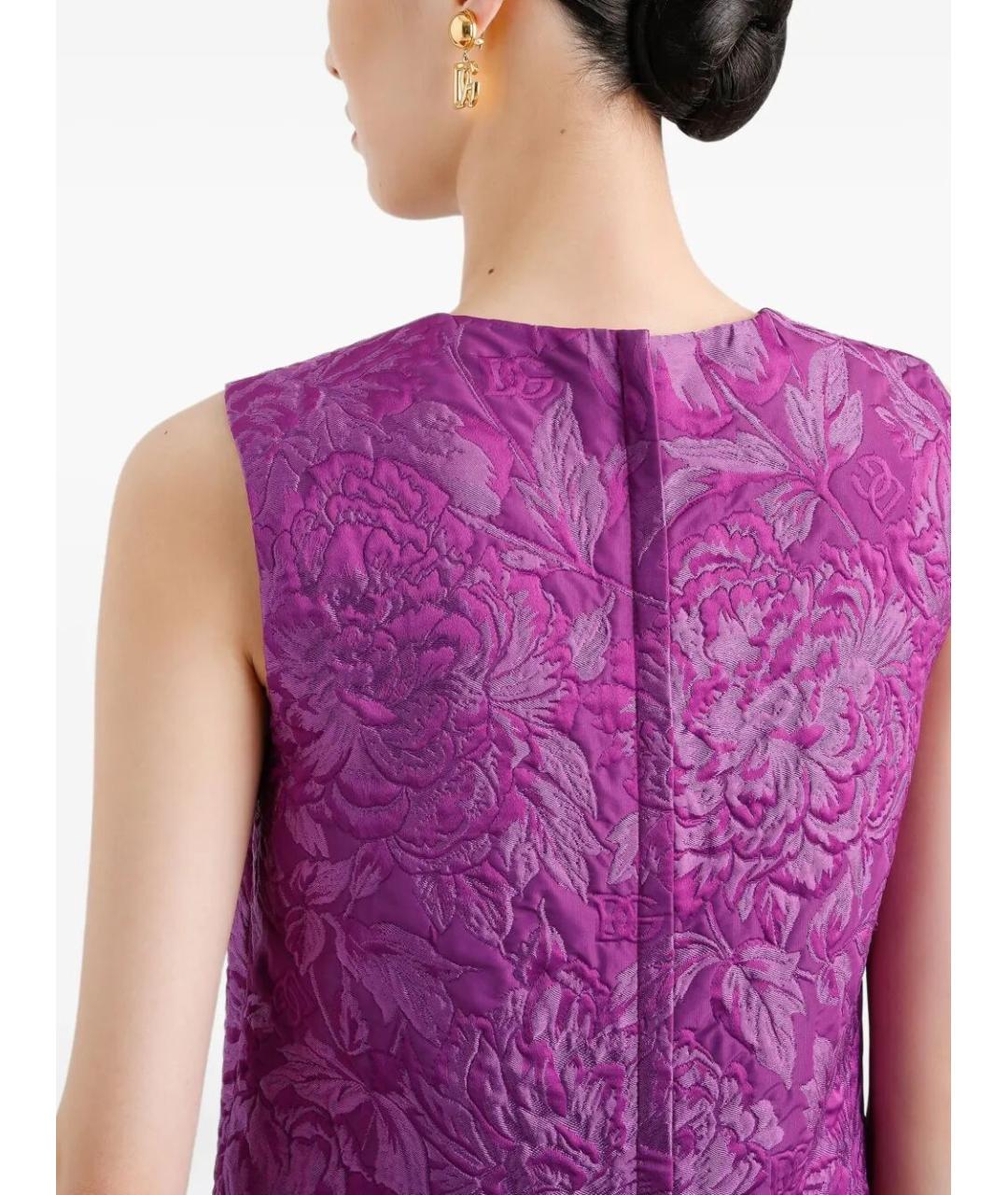 DOLCE&GABBANA Фиолетовое полиэстеровое повседневное платье, фото 4